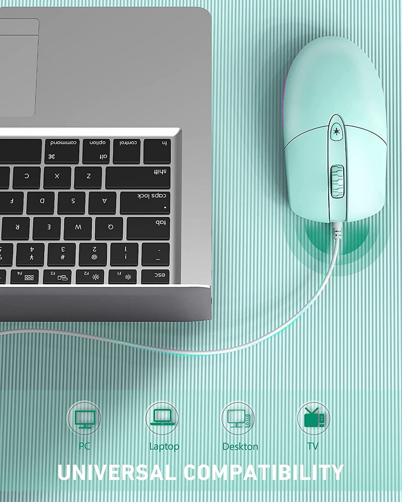 Jelly Comb Žičani USB miš RGB Gaming miševi s pozadinskim osvjetljenjem za PC Računalo Prijenosno računalo Windows Desktop 1600 DPI Vino Crveno Crno Bijelo