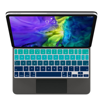 Paredzēts iPad Pro 12.9 Pro 11 Keyboard Cover Cover Magic 10.5 Air 4 3 7 8 2020 Smart Case Folio Black Clear Film Skin Silicon Protector TPU