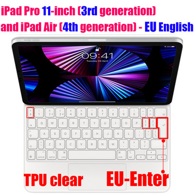 Za iPad Pro 12.9 Pro 11 Tipkovnica Magic 10.5 Air 4 3 7 8 2020 Smart Case Folio Black Clear Film Skin Silicon Protector TPU