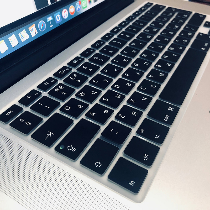 Poklopac tipkovnice EU US Ruski jezik Tipkovnica Skin za Macbook Air13 A1466 Pro13/15 A1502A1398 Silikonska folija za zaštitu tipkovnice