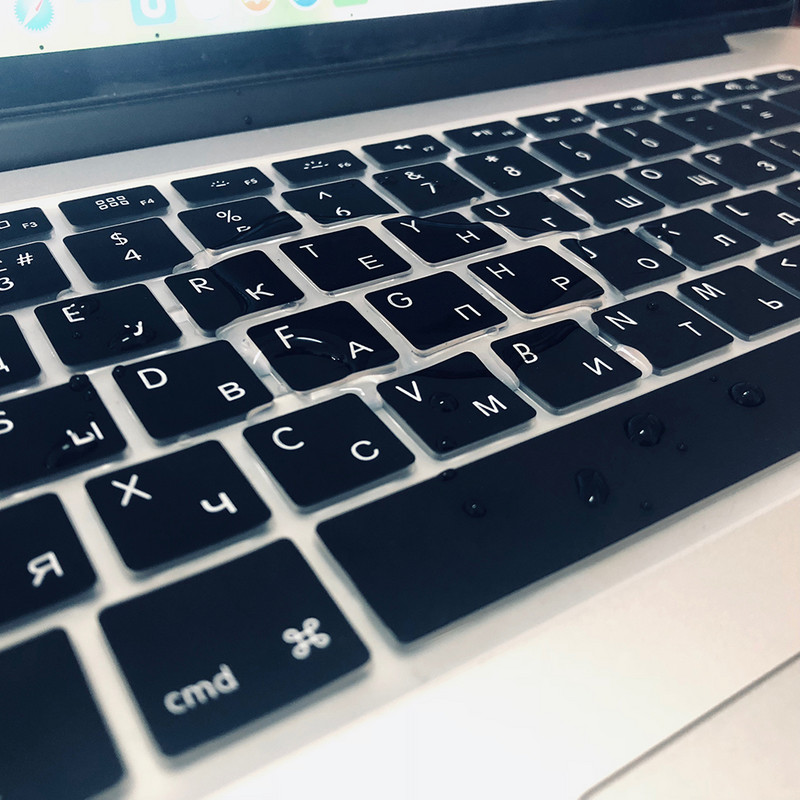 Poklopac tipkovnice EU US Ruski jezik Tipkovnica Skin za Macbook Air13 A1466 Pro13/15 A1502A1398 Silikonska folija za zaštitu tipkovnice