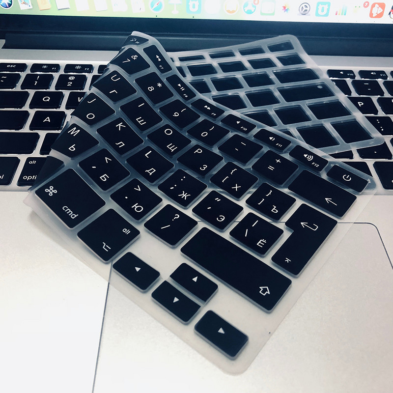 Poklopac tipkovnice EU US Ruski jezik Tipkovnica Skin za Macbook Air13 A1466 Pro13/15 A1502A1398 Silikonska folija za zaštitu tipkovnice