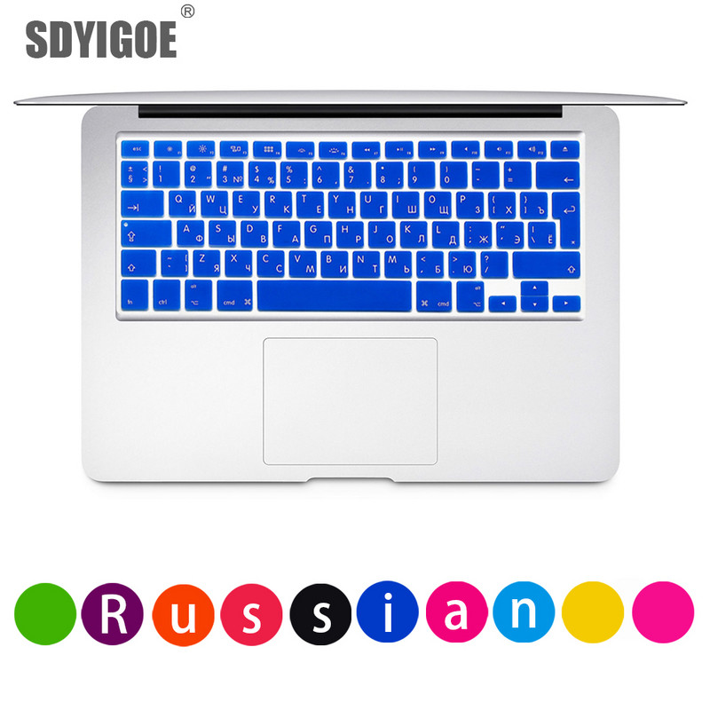 Poklopac tipkovnice EU US Ruski jezik Tipkovnica Skin za Macbook Air13 A1466 Pro13/15 A1502A1398 Silikonska folija za zaštitu tipkovnice
