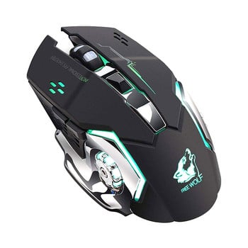 Мишка за компютърни игри GUIGSI LED Light Adjustable DPI 2.4GHz 6 Buttons PC Laptop Gaming Wireless Mouse