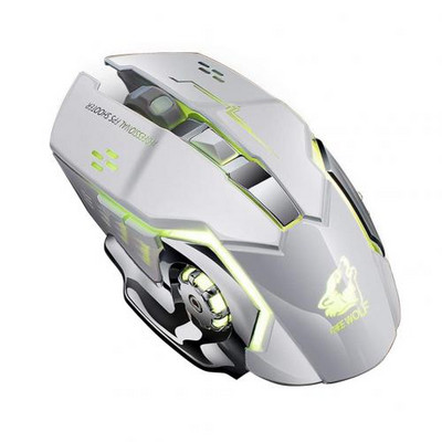 Számítógépes játék egér GUIGSI LED világítással állítható DPI 2,4 GHz 6 gombos PC laptop játék vezeték nélküli egér