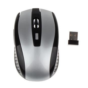 Класическа 2.4G преносима оптична безжична мишка с USB нано приемник за PC лаптоп компютър 4 бутона 1600 DPI нива на регулиране