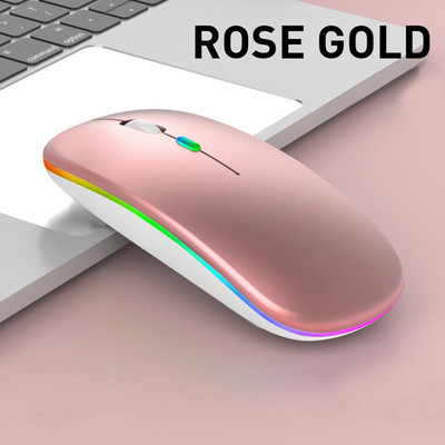 Visokokvalitetni bežični miš s LED pozadinskim osvjetljenjem 2.4G punjivi gaming miš za prijenosna računala igrače Tihi miš prijenosno računalo USB punjenje