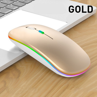 Visokokvalitetni bežični miš s LED pozadinskim osvjetljenjem 2.4G punjivi gaming miš za prijenosna računala igrače Tihi miš prijenosno računalo USB punjenje