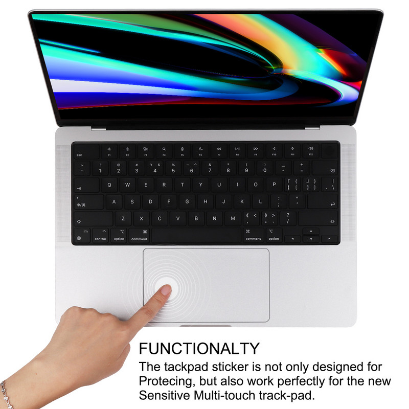 skirtas MacBook Pro 14 colių 2021 M1 A2442 Palms Guard atramos dangtelio riešo ir jutiklinio skydelio apsauginis lipdukas, skirtas Mac Pro 16 colių M1 A2485
