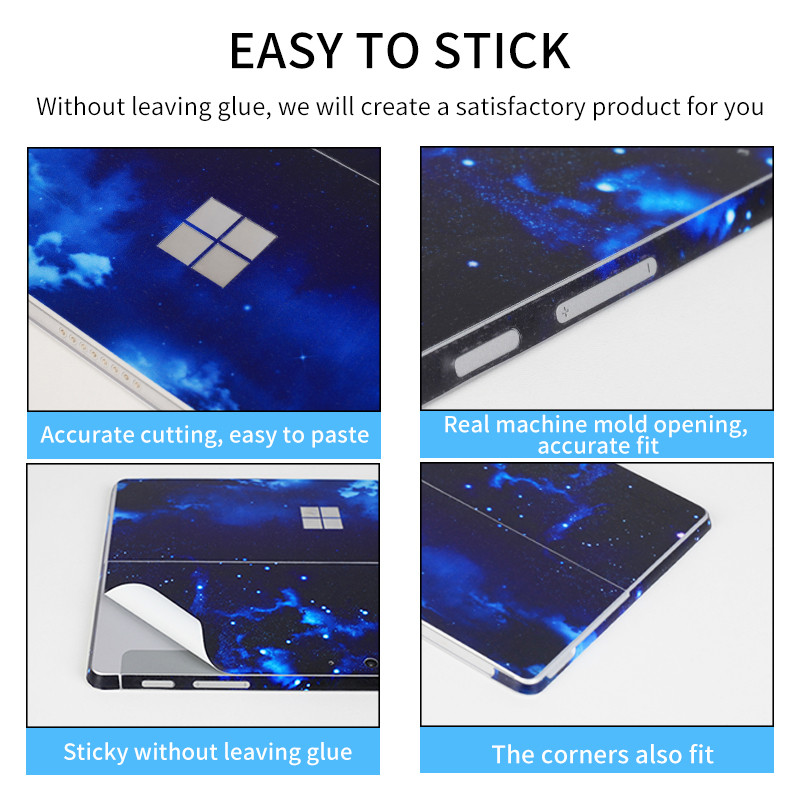Naljepnica za Microsoft Surface Pro 9/8/7/6/5/4/3 Uzorak za ispis u boji Vinil za Pro X Go 2 Cover Body Decal Skin Protector
