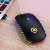 Mouse fără fir pentru Laptop Reîncărcat pentru Macbook Pro Air Mac iPad Gamer Computer RGB LED Dual Mode USB 2.4Ghz + Bluetooth 5.1