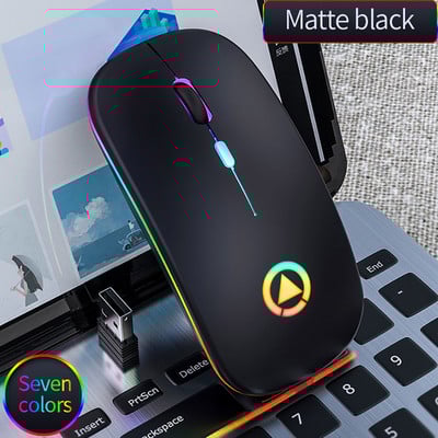 Mouse fără fir pentru Laptop Reîncărcat pentru Macbook Pro Air Mac iPad Gamer Computer RGB LED Dual Mode USB 2.4Ghz + Bluetooth 5.1