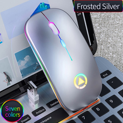 Mouse fără fir pentru Laptop Reîncărcat pentru Macbook Pro Air Mac iPad Gamer Computer RGB LED Dual Mode USB 2.4Ghz + Bluetooth 5.1