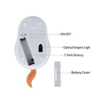 CHUYI Fox Shape Wireless Cute Mouse Optical USB Mini Portable PC Computer 1200 DPI for Laptop Desktop Children Gifts