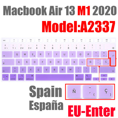 Poklopac za tipkovnicu prijenosnog računala za Macbook Air 13 M1 2020 Silikonski zaštitnik za englesku tipkovnicu Skin za Macbook Air13.3 A2337 A2179