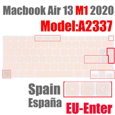 Poklopac za tipkovnicu prijenosnog računala za Macbook Air 13 M1 2020 Silikonski zaštitnik za englesku tipkovnicu Skin za Macbook Air13.3 A2337 A2179