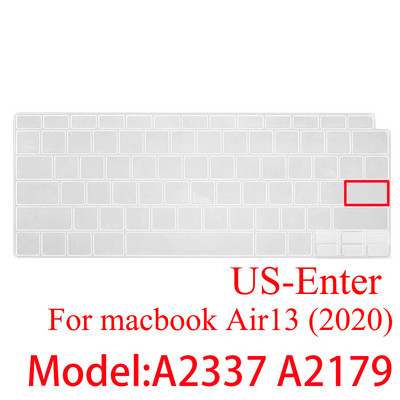 Poklopac za tipkovnicu prijenosnog računala za Macbook Air 13 M1 2020 Silikonski zaštitnik za englesku tipkovnicu Skin za Macbook Air13.3 A2337 A2179