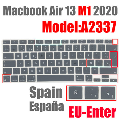 Poklopac za tipkovnicu prijenosnog računala za Macbook Air 13 M1 2020 Silikonski zaštitnik za englesku tipkovnicu Skin za Macbook Air13.3 A2337 A2179