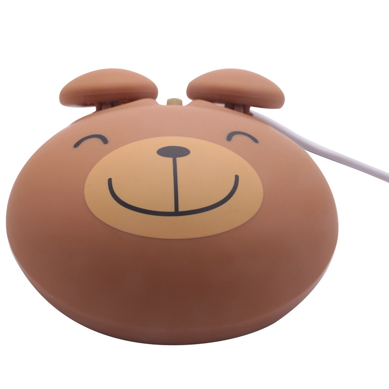 1000 Dpi Žičani optički miš za igranje Slatki medo Životinjski miš Usb za PC Laptop Igraća konzola Smeđa plastika