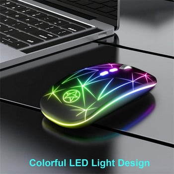 RYRA RGB Pc Gamer Wireless Bluetooth Silent Mouse For MacBook Tablet Computer Laptop PC Mice Rechargeable 2.4G Wireless Mouse