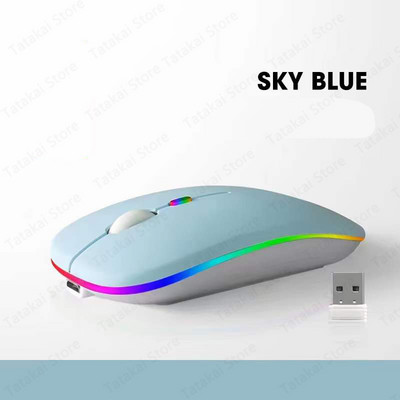 Mouse fără fir cu iluminare din spate Mouse reîncărcabil RGB compatibil Bluetooth pentru iPad 10 Android IOS Tablet PC Windows Laptop Raton