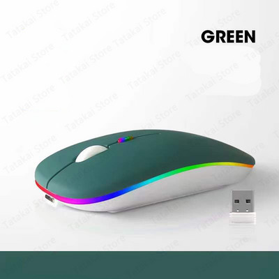 Mouse fără fir cu iluminare din spate Mouse reîncărcabil RGB compatibil Bluetooth pentru iPad 10 Android IOS Tablet PC Windows Laptop Raton