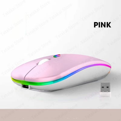 Mouse fără fir cu iluminare din spate Mouse reîncărcabil RGB compatibil Bluetooth pentru iPad 10 Android IOS Tablet PC Windows Laptop Raton
