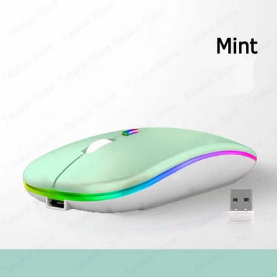 Mouse fără fir cu iluminare din spate Mouse reîncărcabil RGB compatibil Bluetooth pentru iPad 10 Android IOS Tablet PC Windows Laptop Raton