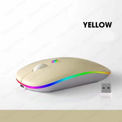 Mouse fără fir cu iluminare din spate Mouse reîncărcabil RGB compatibil Bluetooth pentru iPad 10 Android IOS Tablet PC Windows Laptop Raton