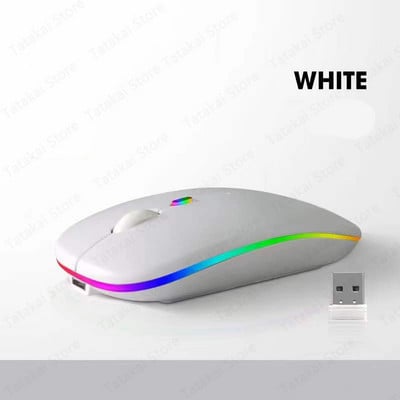 Mouse fără fir cu iluminare din spate Mouse reîncărcabil RGB compatibil Bluetooth pentru iPad 10 Android IOS Tablet PC Windows Laptop Raton