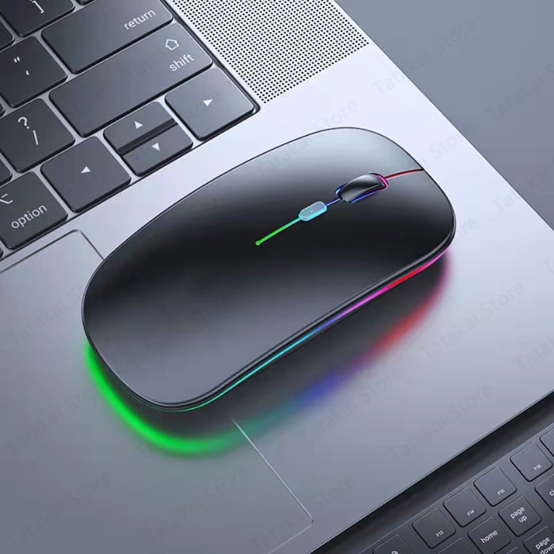 Mouse fără fir cu iluminare din spate Mouse reîncărcabil RGB compatibil Bluetooth pentru iPad 10 Android IOS Tablet PC Windows Laptop Raton