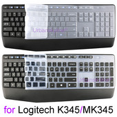 MK345 Husă pentru tastatură pentru Logitech K345 MK345 pentru Logi Carcasă de protecție din silicon Negru Transparent Roz