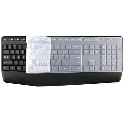 MK345 Husă pentru tastatură pentru Logitech K345 MK345 pentru Logi Carcasă de protecție din silicon Negru Transparent Roz