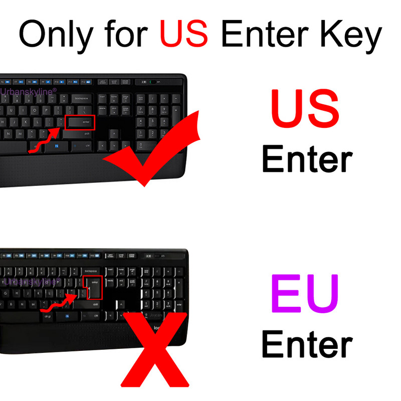 MK345 Husă pentru tastatură pentru Logitech K345 MK345 pentru Logi Carcasă de protecție din silicon Negru Transparent Roz