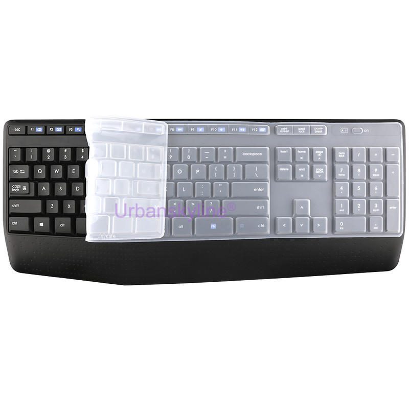 MK345 Husă pentru tastatură pentru Logitech K345 MK345 pentru Logi Carcasă de protecție din silicon Negru Transparent Roz
