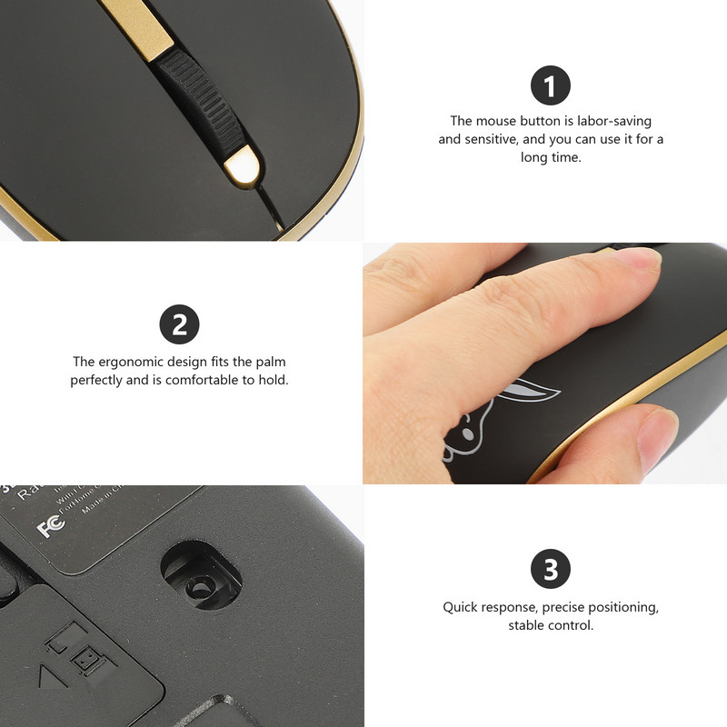 Vezeték nélküli egérrel működő hordozható praktikus laptop vezeték nélküli egér optikai egerek csendes vezeték nélküli egér