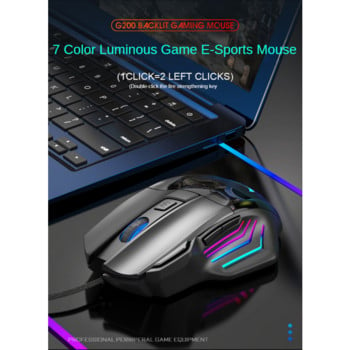 Ποντίκι παιχνιδιών E-Sports Μηχανικό ποντίκι 7 κουμπιών Πολύχρωμο φως αναπνοής Φορητός υπολογιστής φορητός υπολογιστής γενικής χρήσης ενσύρματο ποντίκι υπολογιστή