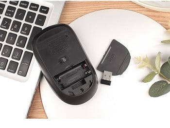 Нова 2.4G безжична мишка 1600DPI Ергономична оптична мишка за заглушаване Преносима компютърна мишка Гейминг мишка Офис лаптоп мишка Безжична