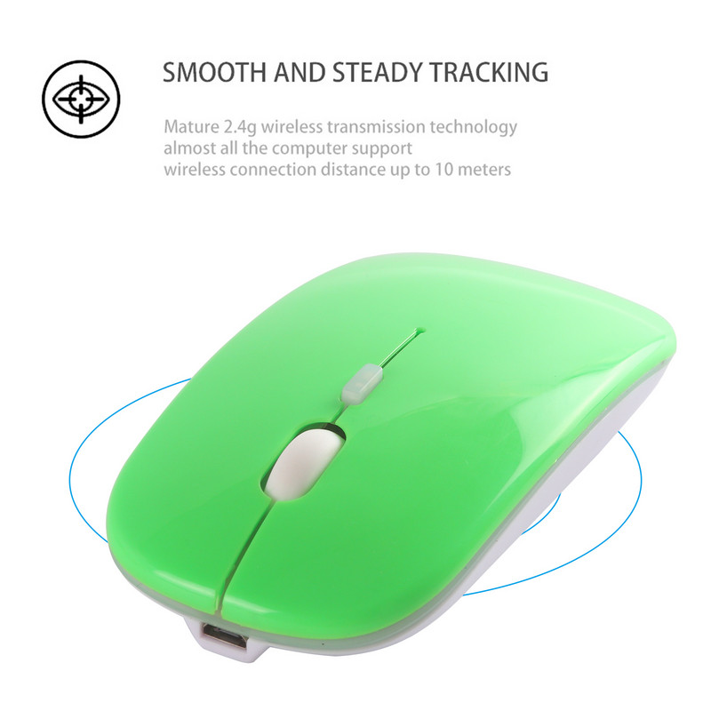 2.4G USB bežični miš Gaming Miš s tihim punjenjem s LED pozadinskim osvjetljenjem Punjivi ergonomski Mause Laptop PC miševi za računala