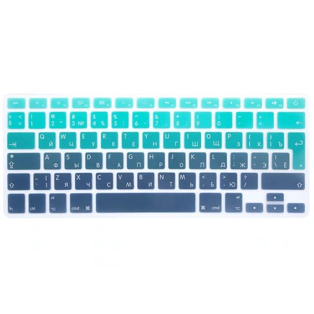 Silikonske EU/UK ruske gradijent crne boje tipkovnica naljepnice zaštitnik za MacBook A1278 A1425 A1369 A1466 A1398 A1286