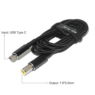45W 65W 90W 100W USB Type C PD uzlādes kabeļa vads USB C spraudnis pārveidotājs uz klēpjdatora barošanas adaptera savienotājs universālajiem klēpjdatoriem