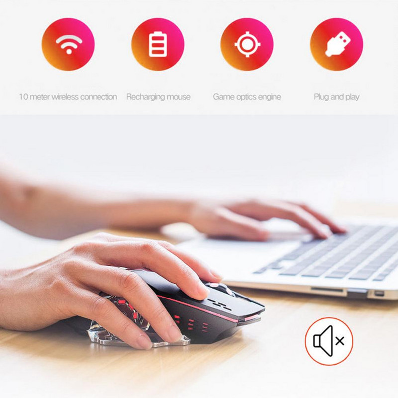 Q3 nešiojama belaidė išmanioji ABS 2,4 GHz įkraunama tyli nešiojamojo kompiuterio pelė