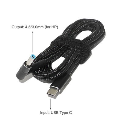 100 W USB C tipa klēpjdatora strāvas adapteris uzlādes kabelis vads līdzstrāvas ligzdas spraudnis Dual E-Mark mikroshēmas pārveidotājs Hp Asus Lenovo Dell klēpjdatoriem