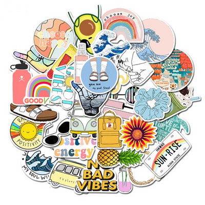 35PCS Vsco naljepnice za Hydro Flask Vsco stvari za djevojke Slatke vodootporne trendi naljepnice za računalo Laptop Macbook Ipad Vinyl
