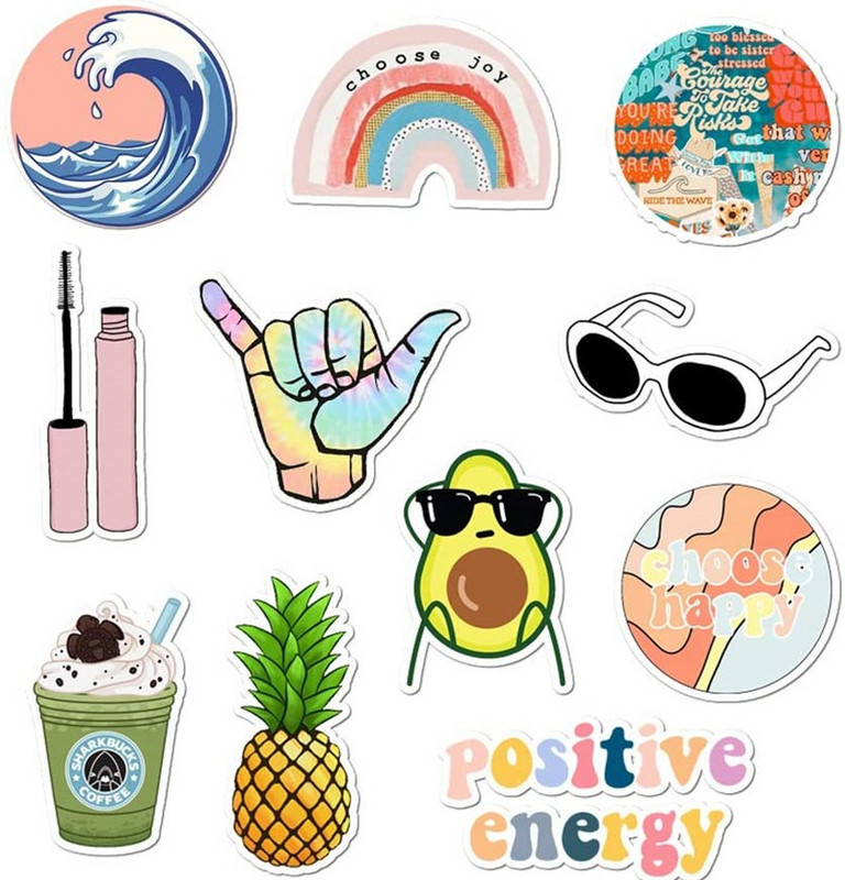 35PCS Vsco naljepnice za Hydro Flask Vsco stvari za djevojke Slatke vodootporne trendi naljepnice za računalo Laptop Macbook Ipad Vinyl