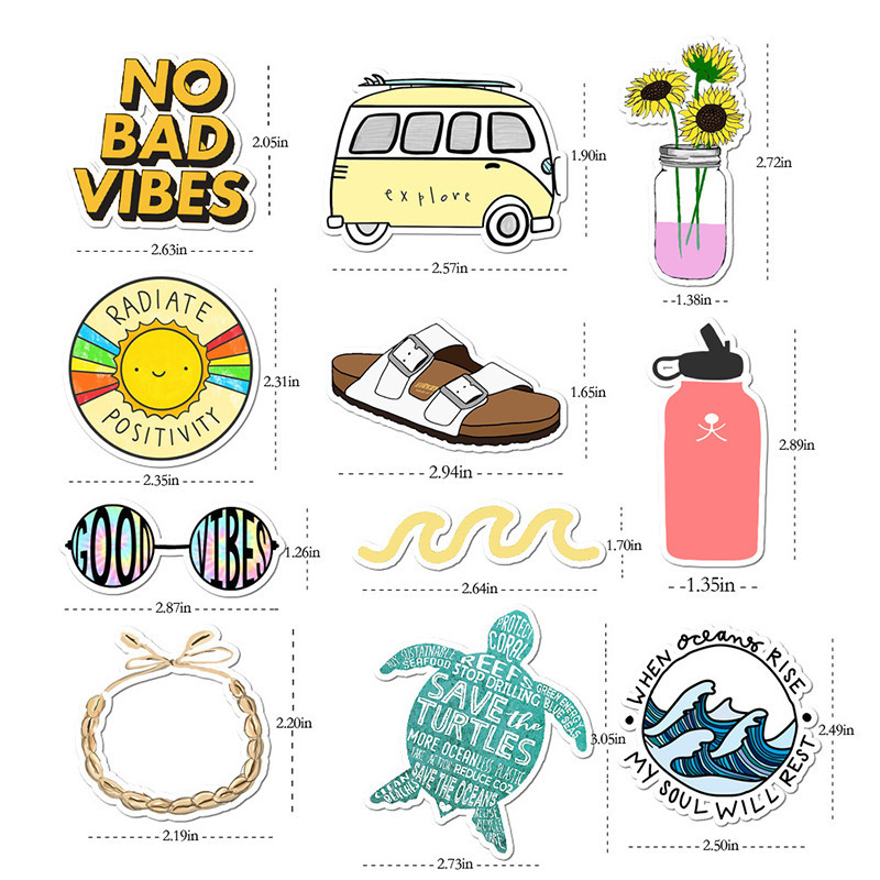 35PCS Vsco naljepnice za Hydro Flask Vsco stvari za djevojke Slatke vodootporne trendi naljepnice za računalo Laptop Macbook Ipad Vinyl