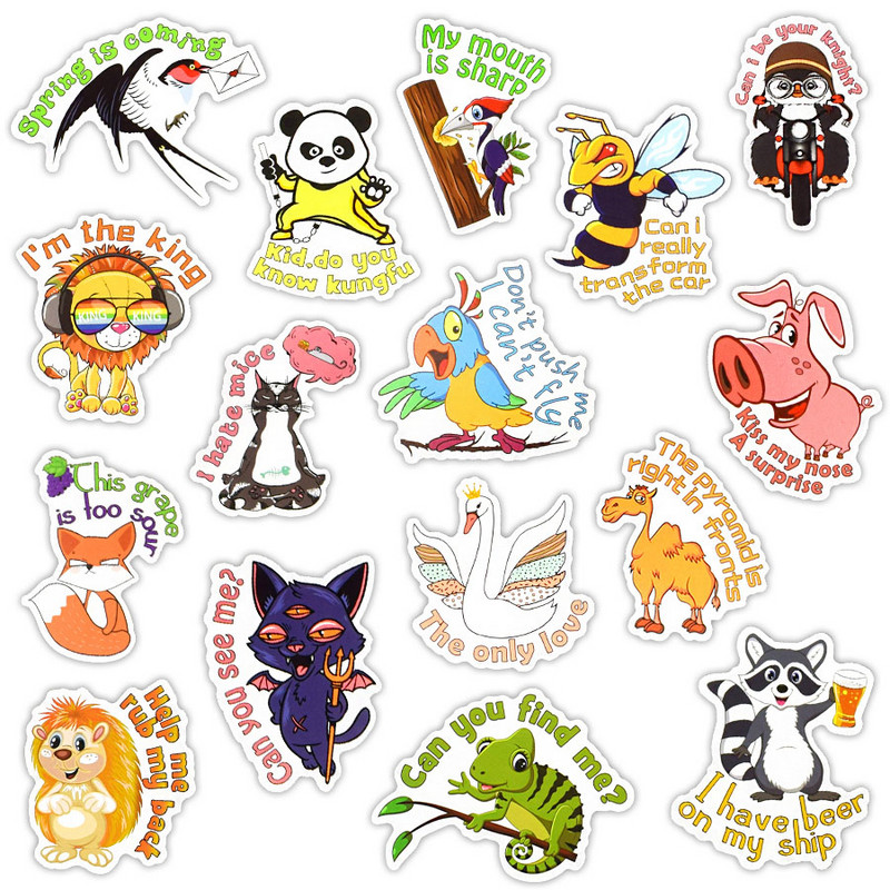 50/100 KOM. Slatki pas Životinje Naljepnice za prijenosna računala Smiješne crtane poslovice Životinjske naljepnice DIY Notebook Gitara Hladnjak Računalo Telefon Naljepnice