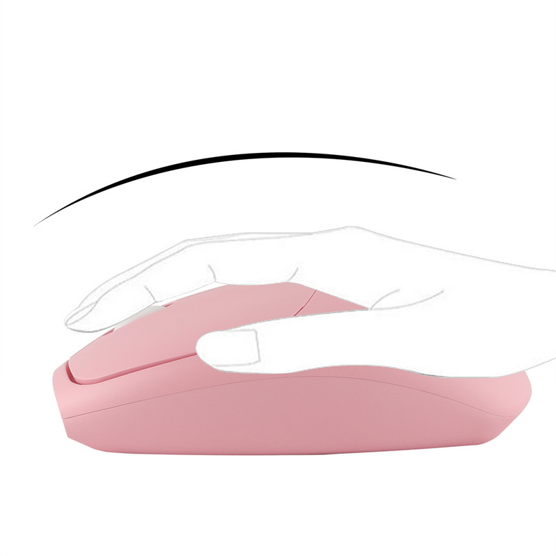 2.4G Ασύρματο ποντίκι USB Ποντίκι υπολογιστή Μίνι μπαταρία Εργονομικό Mause Οπτικό αθόρυβο ποντίκι υπολογιστή σίγαση ποντικιού Office Pink για φορητό υπολογιστή