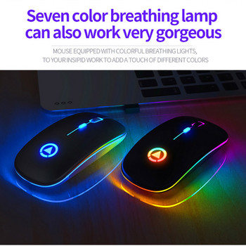 Bluetooth 5.0 ασύρματο ποντίκι με USB επαναφορτιζόμενη λυχνία RGB για φορητό υπολογιστή υπολογιστή Macbook Gaming Gamer 2,4 GHz Φορητό LED