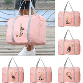 Geanta de mana Femei Geanta de voiaj in aer liber Fermoar pliabil Organizator de mare capacitate Imprimare cu litere aurii Accesorii pentru depozitare bagaje Genti